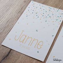 Janne-Geboortekaart-blaadjes-roze-tatidesign